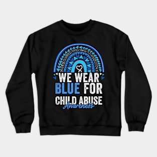 Child Abuse Prevention Awareness Month Blue Ribbon gift idea Crewneck Sweatshirt